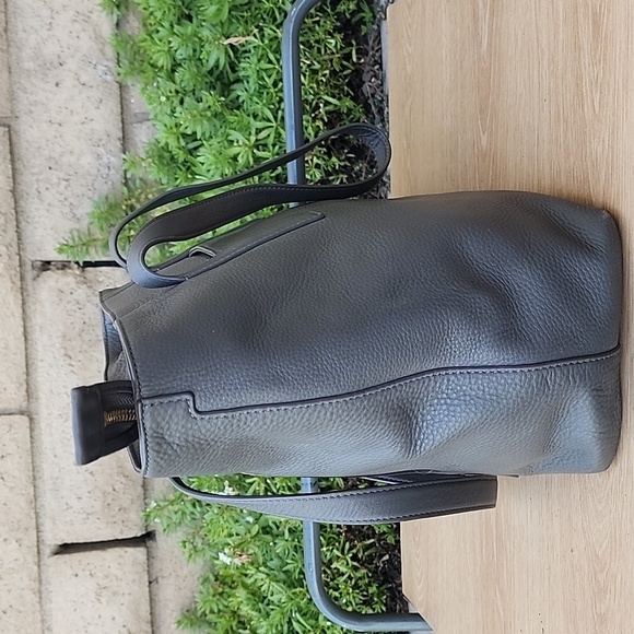 Tory Burch Gray Pebble Leather Tote Bag shoulder bag - Picture 3 of 15